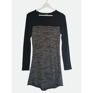 Wilfred Free Aritzia Gray Black Small Colorblock Knit Long Sleeve Mini Dress